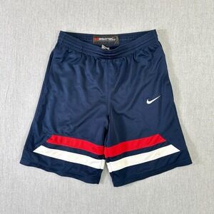 NIKE BASKETBALL Shorts Men's Medium Navy Blue Striped Athletic Gym Workout